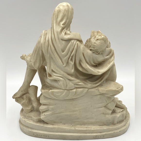 Michelangelo’s Pieta Sculpture by A. Santini: Madonna & Jesus after Crucifixion - Picture 6 of 16